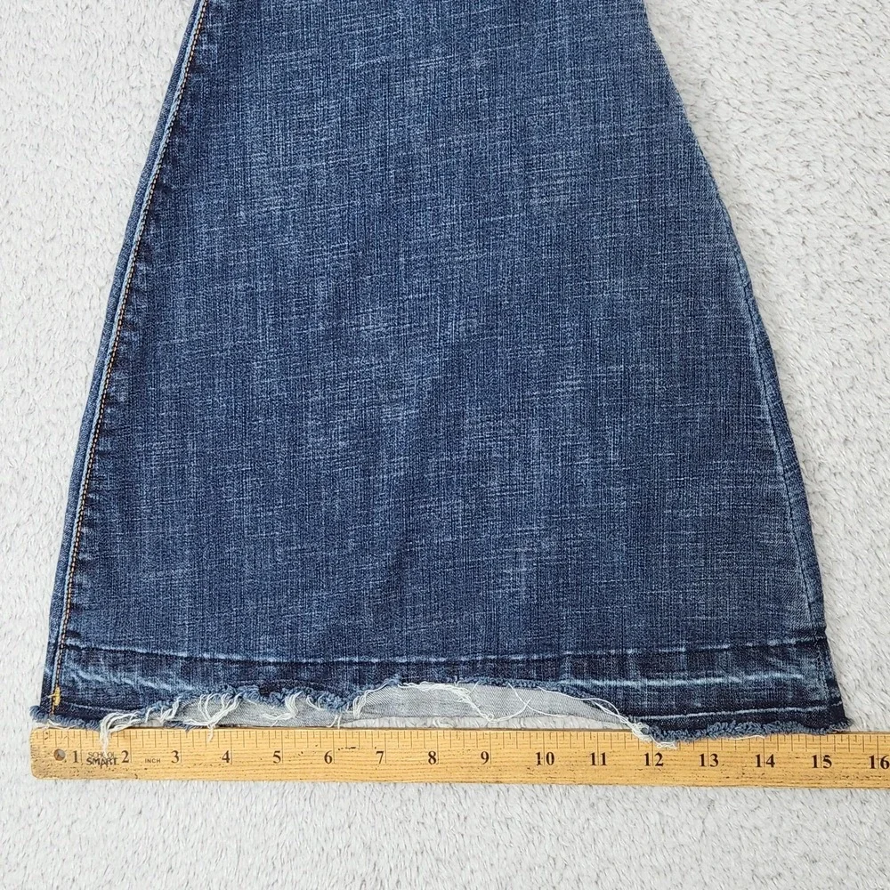 We The Free Jeans Womens 25 Medium Wash High Rise Flare Bell Bottom Button Fly - Picture 7 of 16